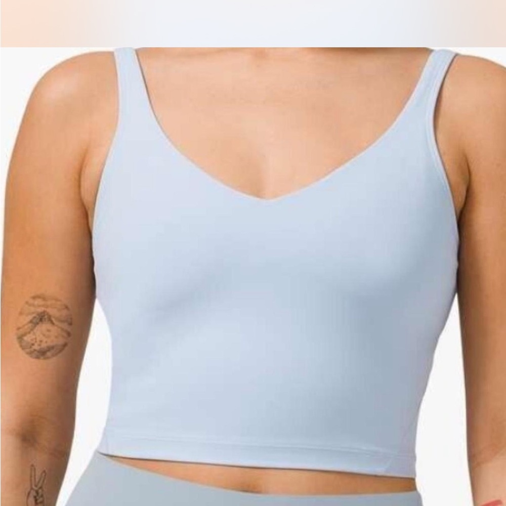 Sky Blue V-Neck Cropped Tank